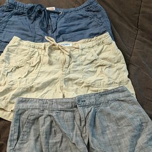 Old Navy Linen Shorts (3 pairs)